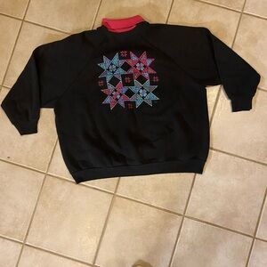 Black Sweatshirt with Star Pattern
